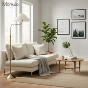 Fibura Linen Shade Adjustable Floor Lamp Soft Ambient Lighting for Hallway or Bedroom